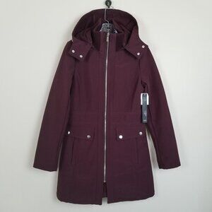 Sienna Studio Wine Zip Front Walker Coat Jacket Small NWT